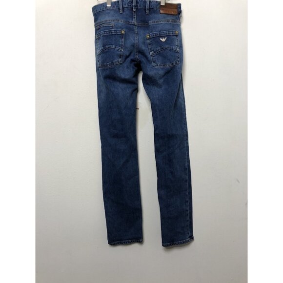 Armani Jeans AJ J29 Slim 29x34 Blue Denim Jeans Button Fly Stretch - Picture 8 of 8